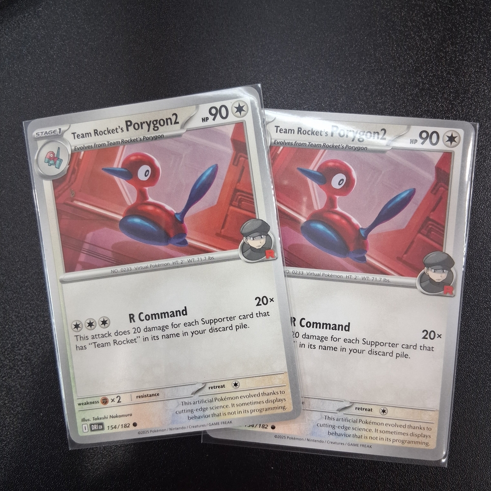 Pokemon Team Rocket's Porygon2 Trading Cards - Red and Blue